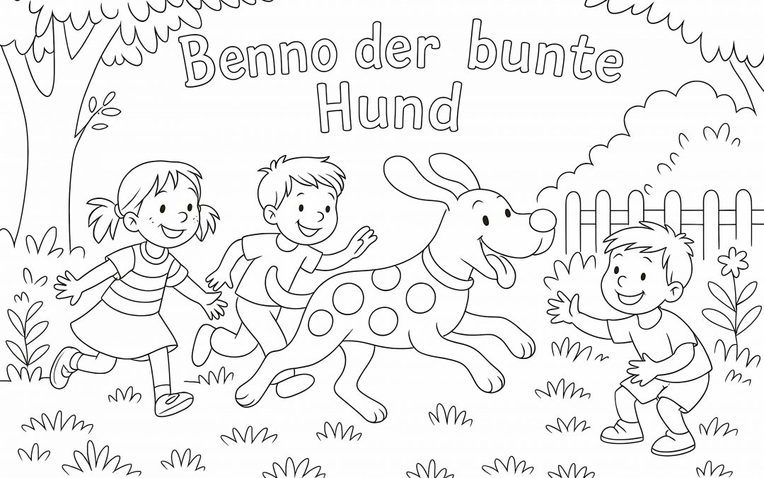 Ausmalbild Benno der bunte Hund